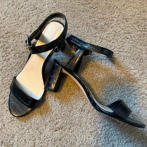 Nine West Black Strappy Heels